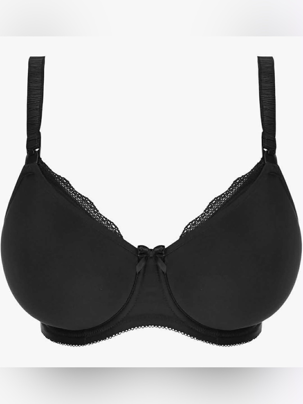 Freya Pure Uw Molded Nursing Black Lace-Trim Bra size 32G NWT